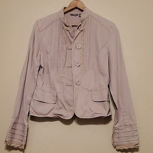 Apt. 9 Jackets | Motojacket / Blazer in Cream | Size Small | 100% Cotton